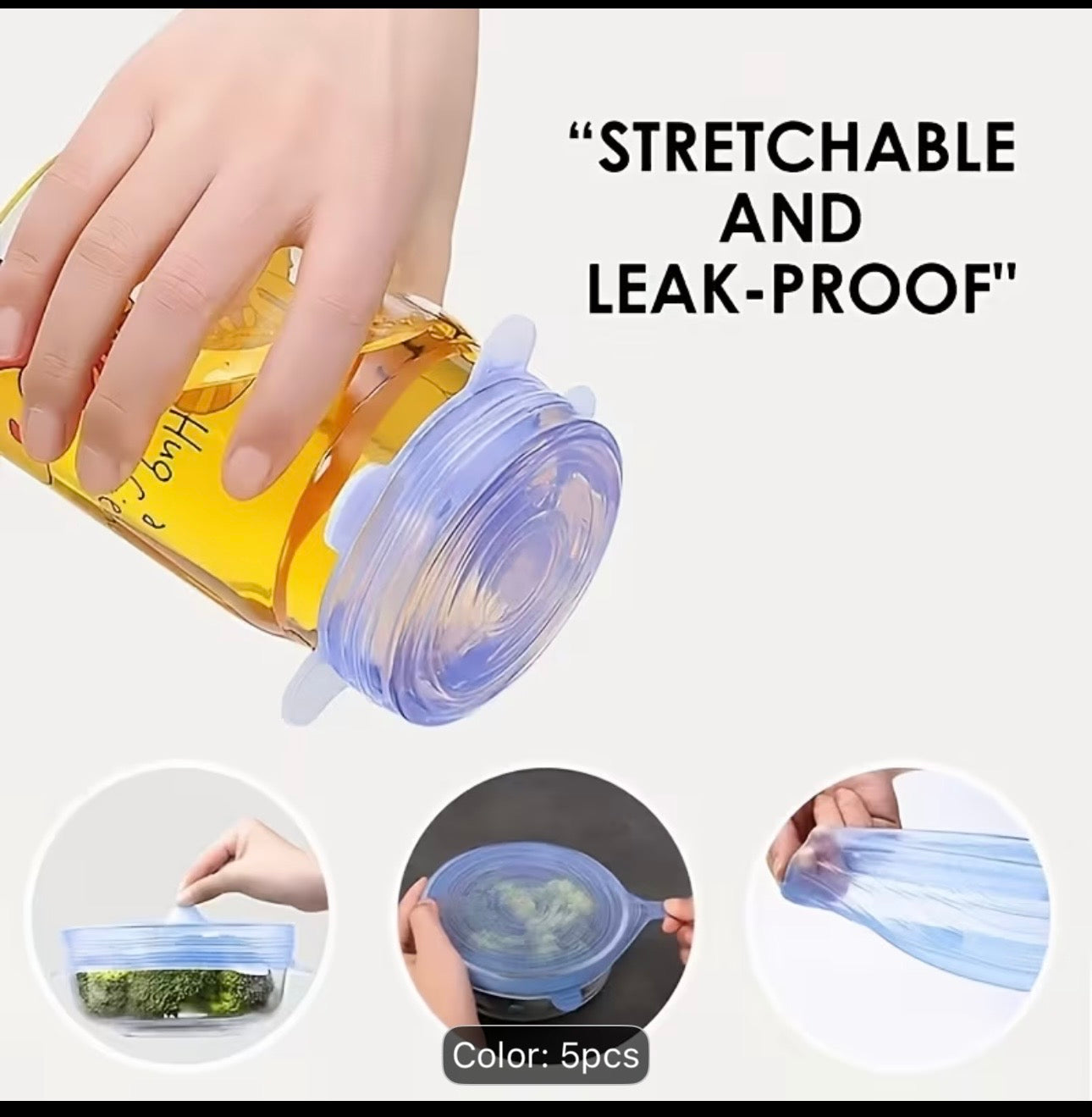 5pcs Silicone Stretch Lids